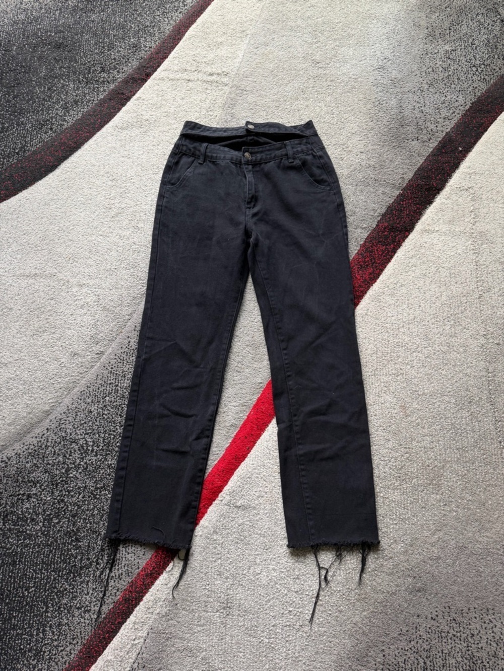 Lioness Revolve Black Double Waisted Jeans